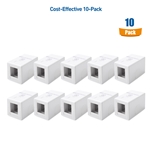 Cable Matters [UL Listed] 10-Pack 1-Port Keystone Jack Surface Mount Box in White - CLONED