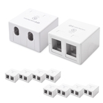 Cable Matters [UL Listed] 10-Pack 2-Port Keystone Jack Surface Mount Box in White