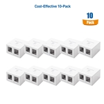 Cable Matters [UL Listed] 10-Pack 2-Port Keystone Jack Surface Mount Box in White