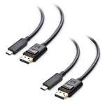 Cable Matters 2-Pack, USB-C to DisplayPort Cable in Black - 1.8m/6ft