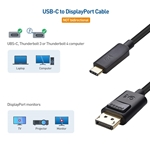 Cable Matters 2-Pack, USB-C to DisplayPort Cable in Black - 1.8m/6ft