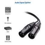 Cable Matters 2-Pack, XLR3 Female to Dual XLR3 Male Y-Splitter Cable - 0.5m/18In.