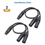 Cable Matters 2-Pack, XLR3 Female to Dual XLR3 Male Y-Splitter Cable - 0.5m/18In.