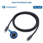 Cable Matters [Intel Certified] Braided Thunderbolt 4 (40Gbps) USB-C Cable with 100W Charging - 2m/6.6ft