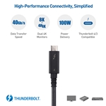 Cable Matters [Intel Certified] Braided Thunderbolt 4 (40Gbps) USB-C Cable with 100W Charging - 2m/6.6ft