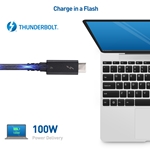 Cable Matters [Intel Certified] Braided Thunderbolt 4 (40Gbps) USB-C Cable with 100W Charging - 2m/6.6ft