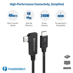 Cable Matters [Intel Certified] 90 Degree Angled Thunderbolt 4 (40Gbps) Cable