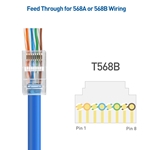 200-Pack Cat6 Pass Through RJ45 Modular Plugs