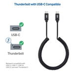 Cable Matters Coiled USB-C 60W Charging Cable - 4ft