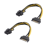 Cable Matters 2-Pack 6+2 Pin PCIe to SATA Power Cable