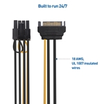 Cable Matters 2-Pack 6+2 Pin PCIe to SATA Power Cable