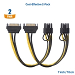 Cable Matters 2-Pack 6+2 Pin PCIe to SATA Power Cable