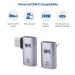 Cable Matters Combo-Pack, 40Gbps USB-C Right Angle Adapter