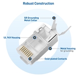 Cable Matters 20-Pack, Cat 8 Shielded RJ45 Pass-Through Modular Plugs with Strain-Relief Boots