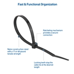 Cable Matters 140-Pack, Self-Locking 6 + 12-Inch Nylon Cable Ties
