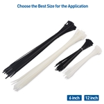Cable Matters 140-Pack, Self-Locking 6 + 12-Inch Nylon Cable Ties