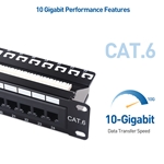 Cable Matters [UL Listed] Rackmount or Wall Mount 1U 24-Port Cat 6 Network Patch Panel with Support Bar