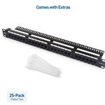 Cable Matters [UL Listed] Rackmount or Wall Mount 1U 24-Port Cat 6 Network Patch Panel with Support Bar