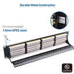 Cable Matters [UL Listed] Rackmount or Wall Mount 2U 48-Port Cat 6 Network Patch Panel with Support Bar