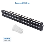 Cable Matters [UL Listed] Rackmount or Wall Mount 2U 48-Port Cat 6 Network Patch Panel with Support Bar