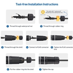 Cable Matters 3-Pack 10Gbps Cat6A Shielded Waterproof Ethernet Couplers