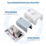 Cable Matters 5-Pack, 1-Port Cat 6a Shielded RJ45 Surface Mount Box