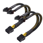 Cable Matters 2-Pack, 8 Pin to Dual (6+2) Pin PCIe Power Adapter Cable - 9 Inches