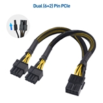 Cable Matters 2-Pack, 8 Pin to Dual (6+2) Pin PCIe Power Adapter Cable - 9 Inches