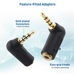 Cable Matters 2-Pack, Angled 3.5mm Audio Adapter