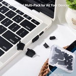 Cable Matters Combo-Pack, USB-A & USB-C Port Dust Covers in Black