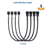Cable Matters 4-Pack, 4-Pin PWN Extension Cable - 12 inches