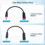 Cable Matters Combo Pack, 3.5mm to 2.5mm M/F, F/M TRS Audio Adapter Cable - 4 Inches