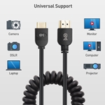 Cable Matters Coiled 8K Mini HDMI to HDMI Cable - 3 ft