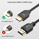 Cable Matters Coiled 8K Mini HDMI to HDMI Cable - 3 ft