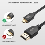 Cable Matters Coiled 8K Micro HDMI to HDMI Cable - 3 ft