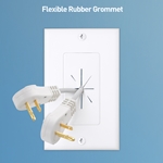 Cable Matters 2-Pack, 1-Gang Cable Pass-Through Plate with Decorative Wall Plate
