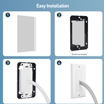 Cable Matters 2-Pack, 1-Gang Cable Pass-Through Plate with Decorative Wall Plate