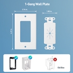 Cable Matters 2-Pack, 1-Gang Cable Pass-Through Plate with Decorative Wall Plate