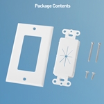 Cable Matters 2-Pack, 1-Gang Cable Pass-Through Plate with Decorative Wall Plate