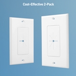 Cable Matters 2-Pack, 1-Gang Cable Pass-Through Plate with Decorative Wall Plate