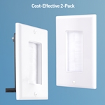 Cable Matters 2-Pack, 1-Gang Cable Pass-Through Brush Wall Plate with Bracket