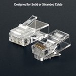 200-Pack, Cat 6 RJ45 Modular Plugs for 23-28 AWG Solid or Stranded UTP Cable