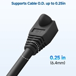 Durable Ethernet strain relief boots for RJ45 and Cat6 cables, cost-effective 100-pack for custom cable protection.