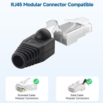 Durable Ethernet strain relief boots for RJ45 and Cat6 cables, cost-effective 100-pack for custom cable protection.