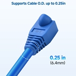 Color-coded Ethernet strain relief boots for Cat6 cables, 100-pack for custom cable protection and easy identification.