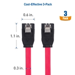 Cable Matters 3-Pack Straight SATA III Cable