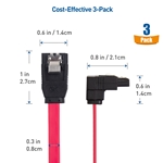 Cable Matters 3-Pack 90 Degree Right-Angle SATA III Cable