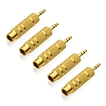 Cable Matters 5-Pack 3.5mm to 6.3 mm (1/4 inch) Male to Female Stereo Adapter