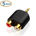 Cable Matters 5-Pack 3.5mm Stereo to 2-RCA Adapter