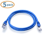 Cable Matters 5-Pack Cat6A Snagless Shielded (SSTP/SFTP) Ethernet Patch Cable